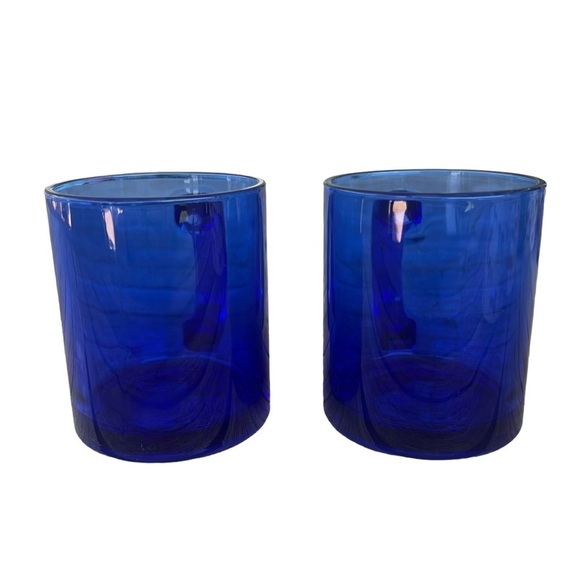 Vintage Cobalt Blue Glass Mug Set Marked BL - Picture 4 of 13